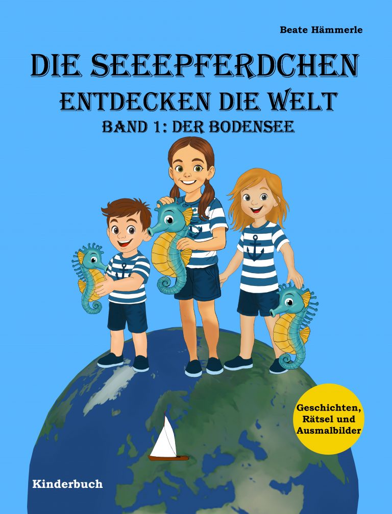 Die Seeepferdchen entdecken die Welt - Cover. Illustration Segelboot Abenteuer für Kinder